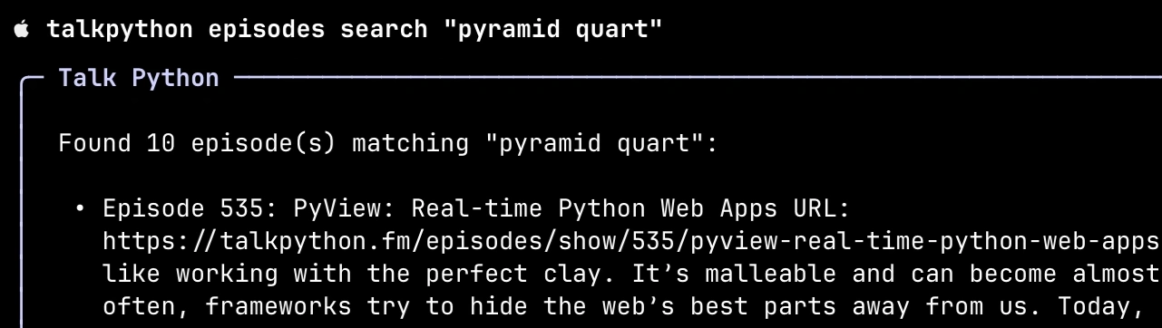 Talk Python now has a CLI